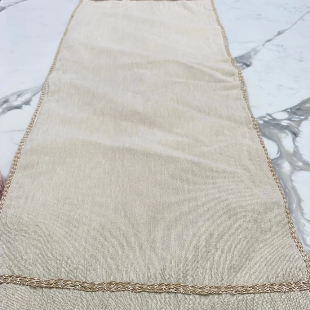 Pier 1 Coastal Embroidered Table Runner - Cream and Blue - Picture 4 of 10